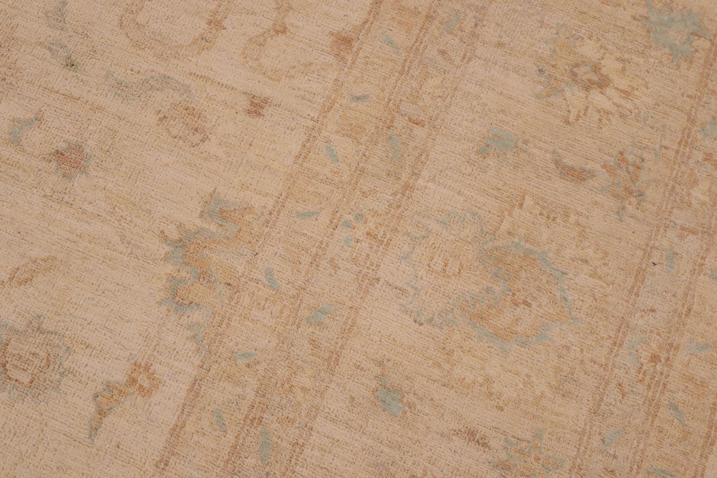 handmade Transitional Kafkaz Tan Beige Hand Knotted RECTANGLE 100% WOOL area rug 9' x 11'