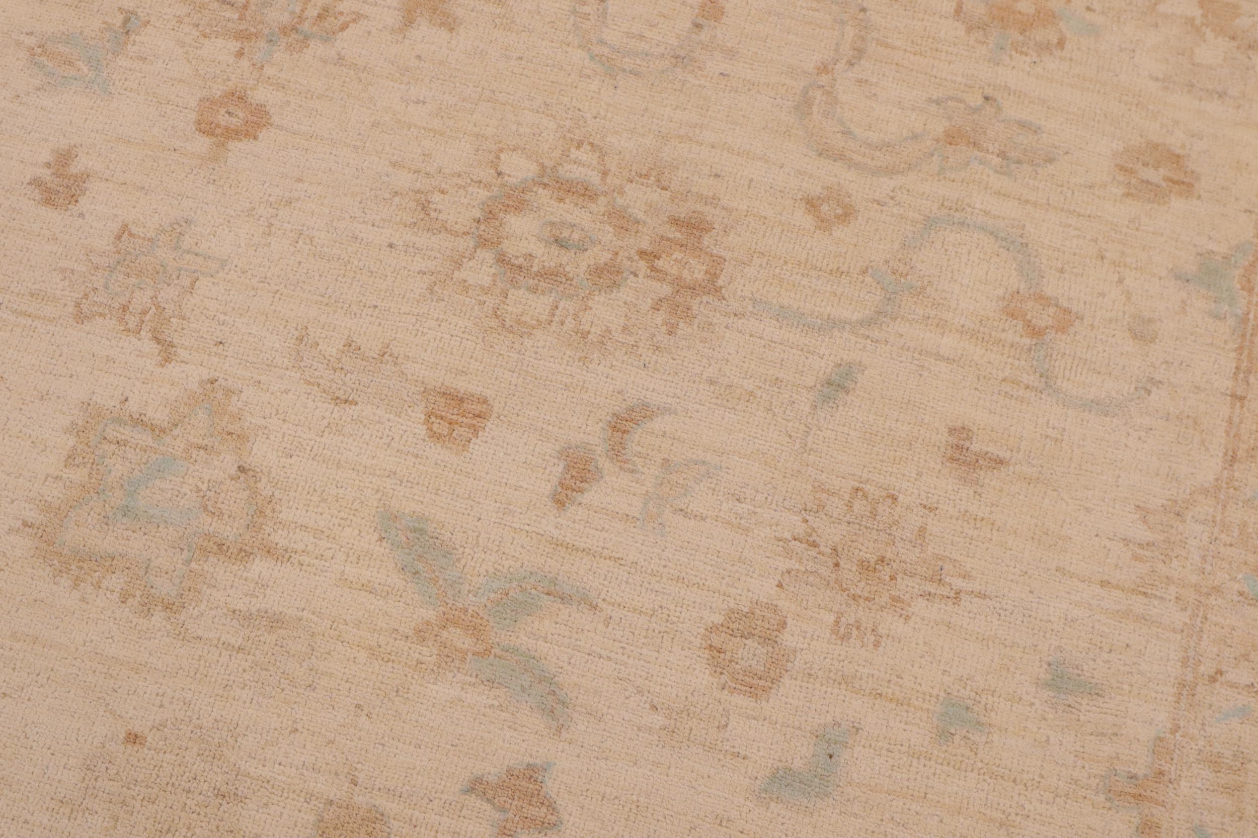 handmade Transitional Kafkaz Tan Beige Hand Knotted RECTANGLE 100% WOOL area rug 9' x 11'