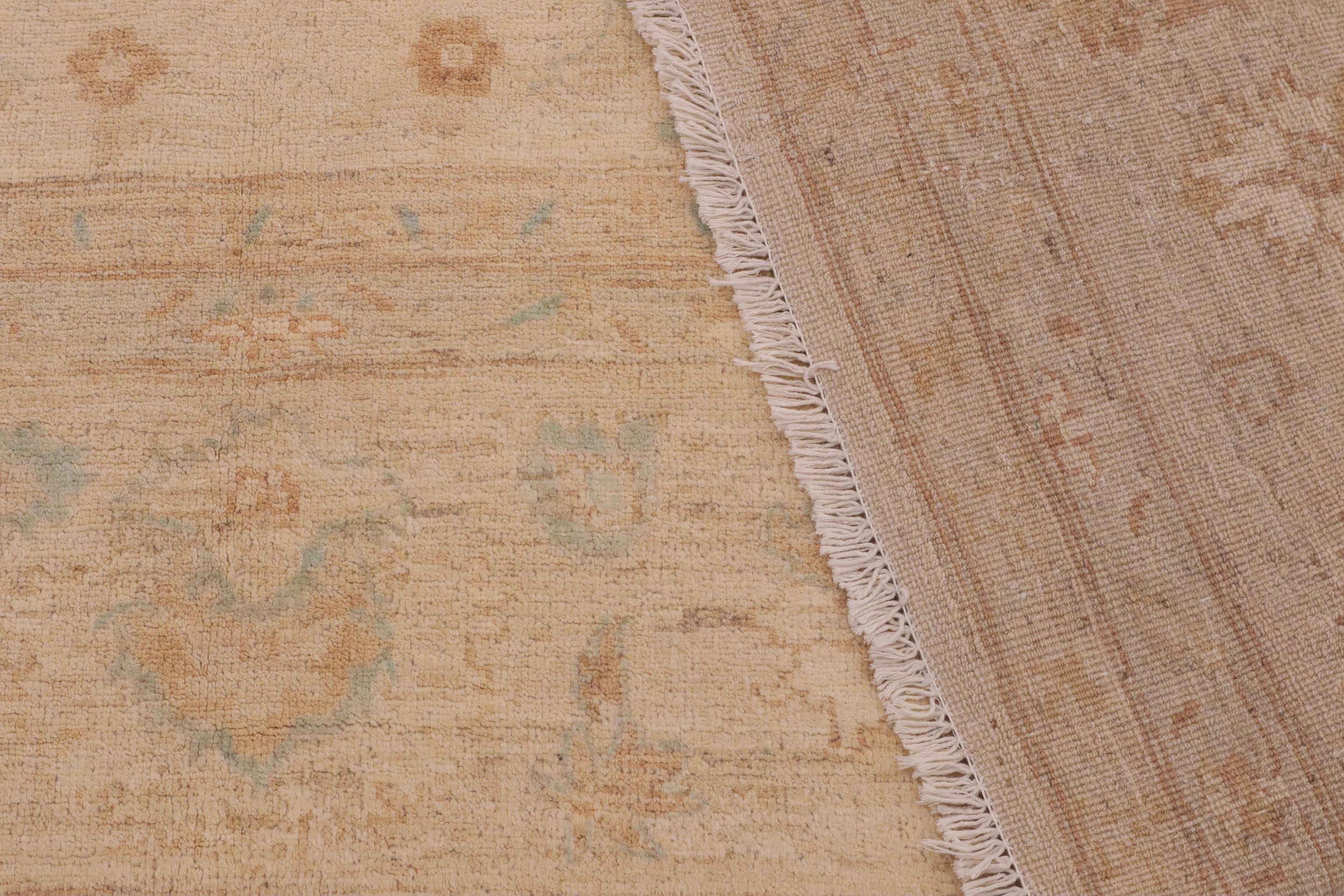 handmade Transitional Kafkaz Tan Beige Hand Knotted RECTANGLE 100% WOOL area rug 9' x 11'