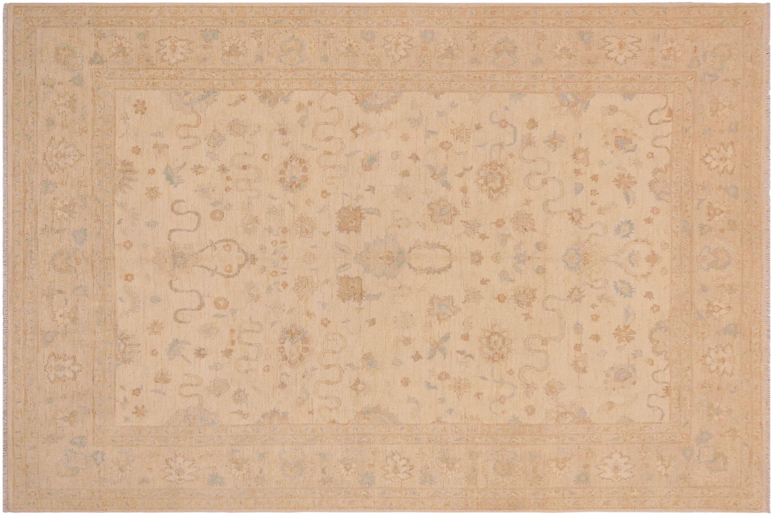 handmade Transitional Kafkaz Tan Beige Hand Knotted RECTANGLE 100% WOOL area rug 9' x 11'