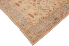 handmade Traditional Kafkaz Beige Blue Hand Knotted RECTANGLE 100% WOOL area rug 9 x 11