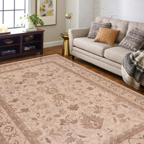 handmade Traditional Kafkaz Beige Tan Hand Knotted RECTANGLE 100% WOOL area rug 10x13