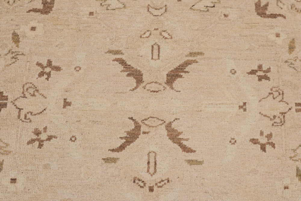 handmade Transitional Kafkaz Beige Brown Hand Knotted RECTANGLE 100% WOOL area rug 9' x 12'