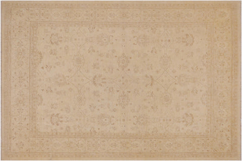 Oriental Ziegler Dodie Beige/Beige Hand Knotted Wool Rug - 9'3'' x 12'4''