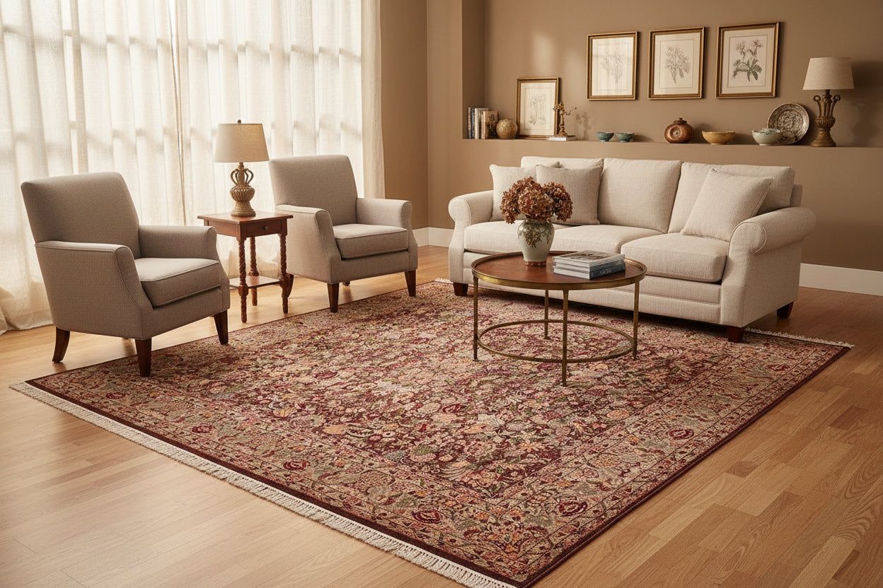 handmade Traditional Gullrook Brown Beige Hand Knotted RECTANGLE 100% WOOL area rug 8x11