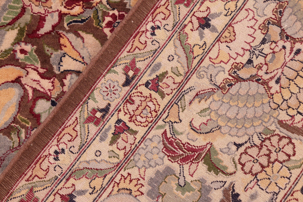 handmade Traditional Gullrook Brown Beige Hand Knotted RECTANGLE 100% WOOL area rug 8x11