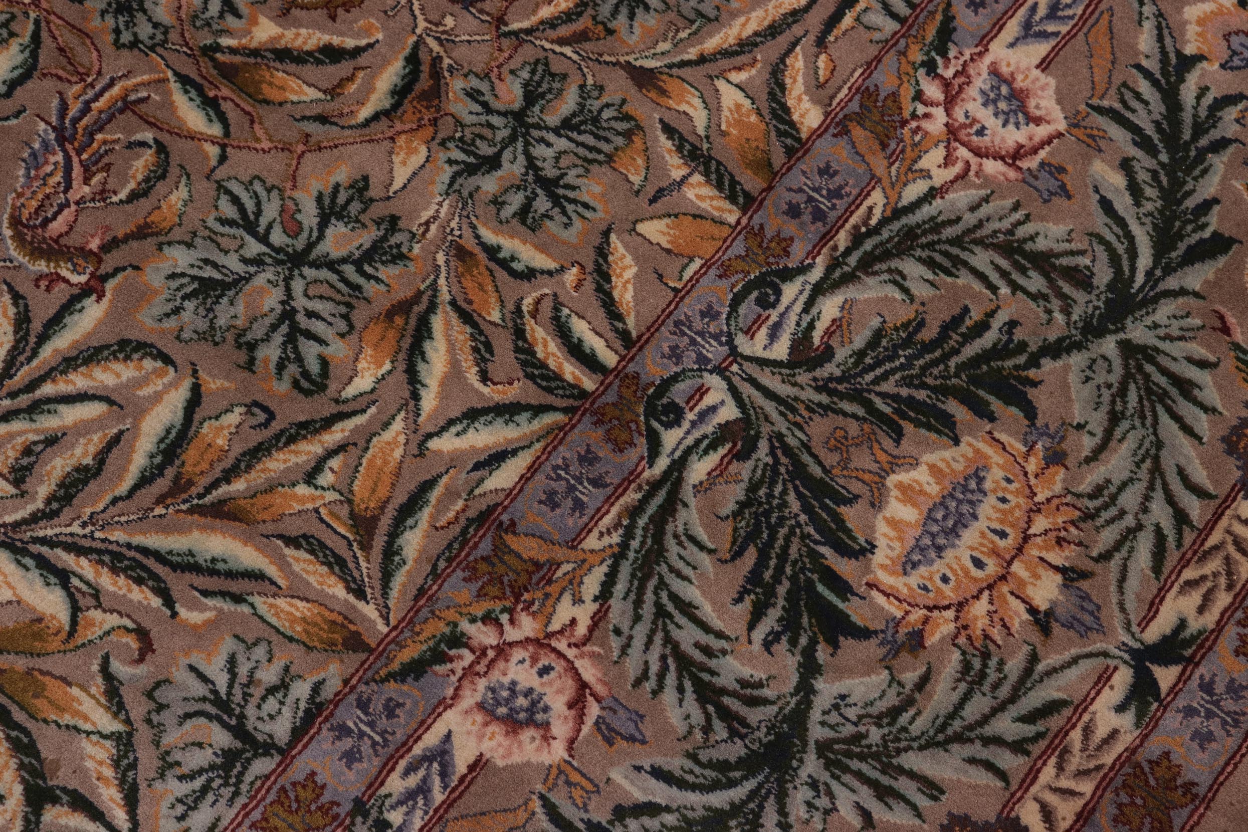 handmade Transitional Imran Brown Green Hand Knotted RECTANGLE 100% WOOL area rug 8x11