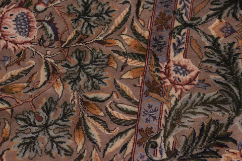 handmade Transitional Imran Brown Green Hand Knotted RECTANGLE 100% WOOL area rug 8x11