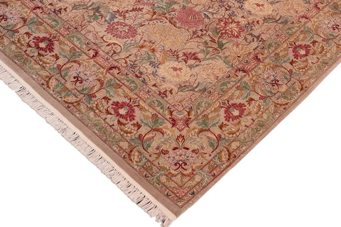 handmade Transitional Morris Taupe Red Hand Knotted RECTANGLE 100% WOOL area rug 8x10