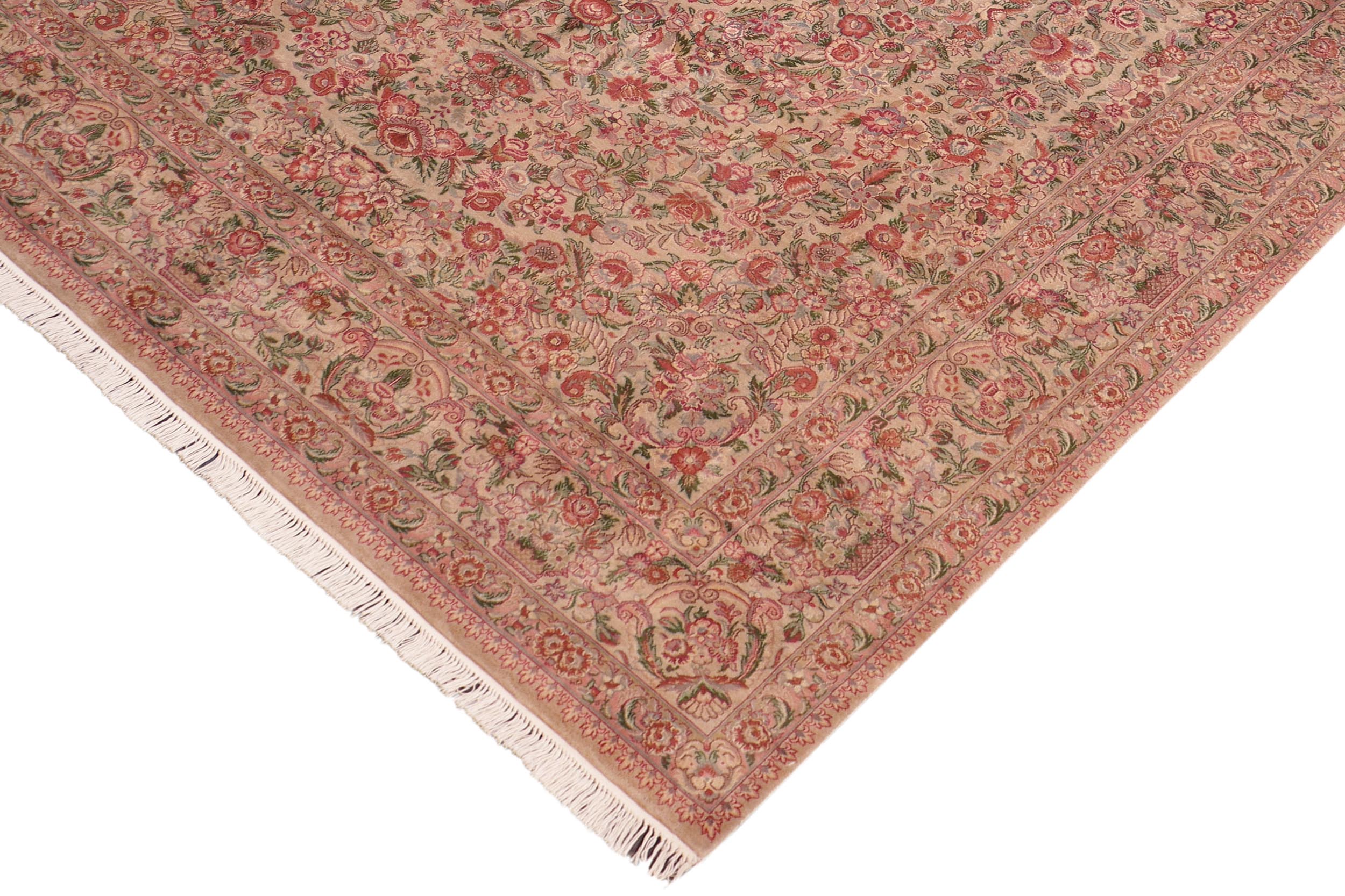 handmade Traditional Tabriz Tan Rust Hand Knotted RECTANGLE 100% WOOL area rug 8x10