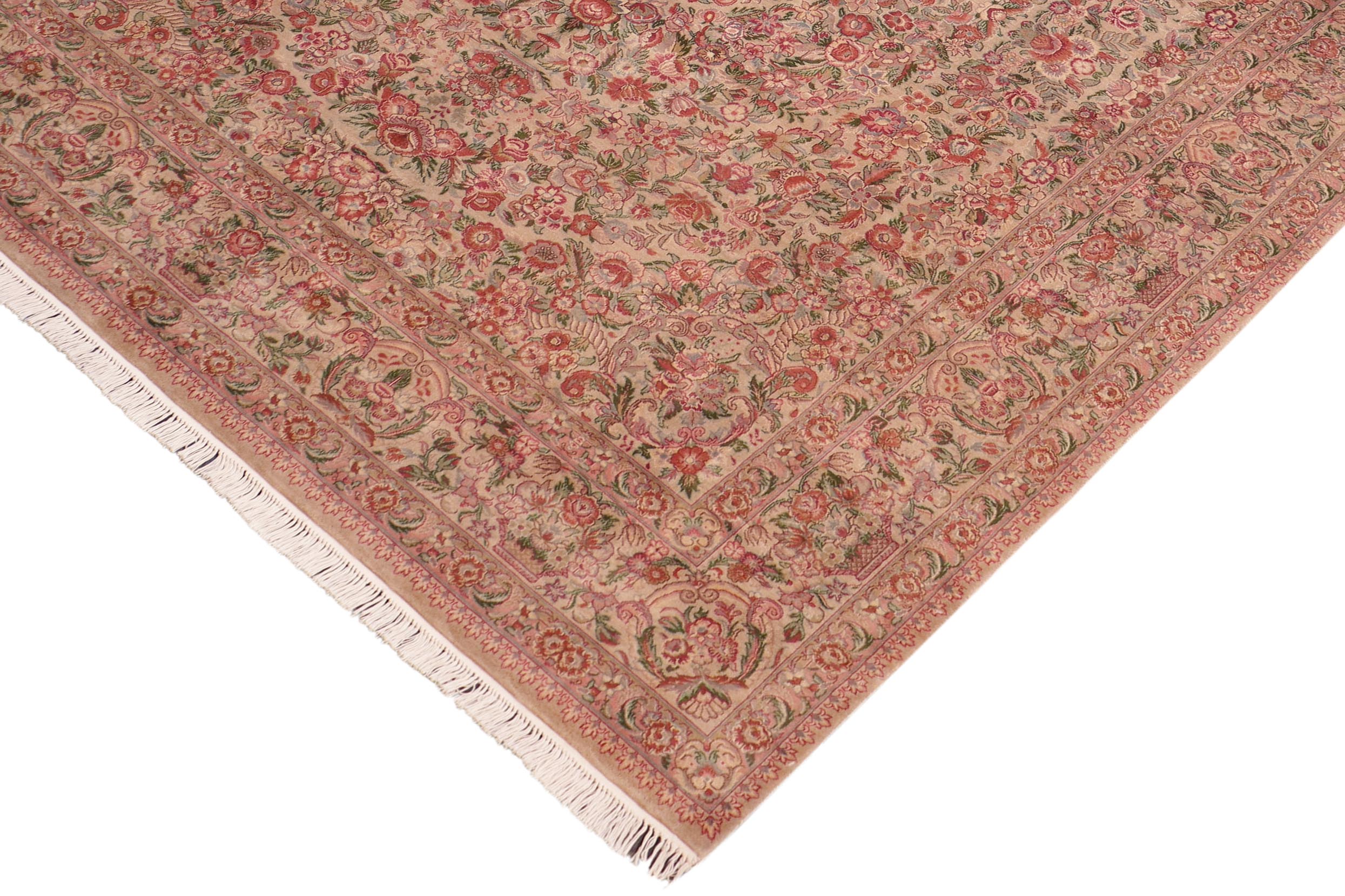 handmade Traditional Tabriz Tan Rust Hand Knotted RECTANGLE 100% WOOL area rug 8x10