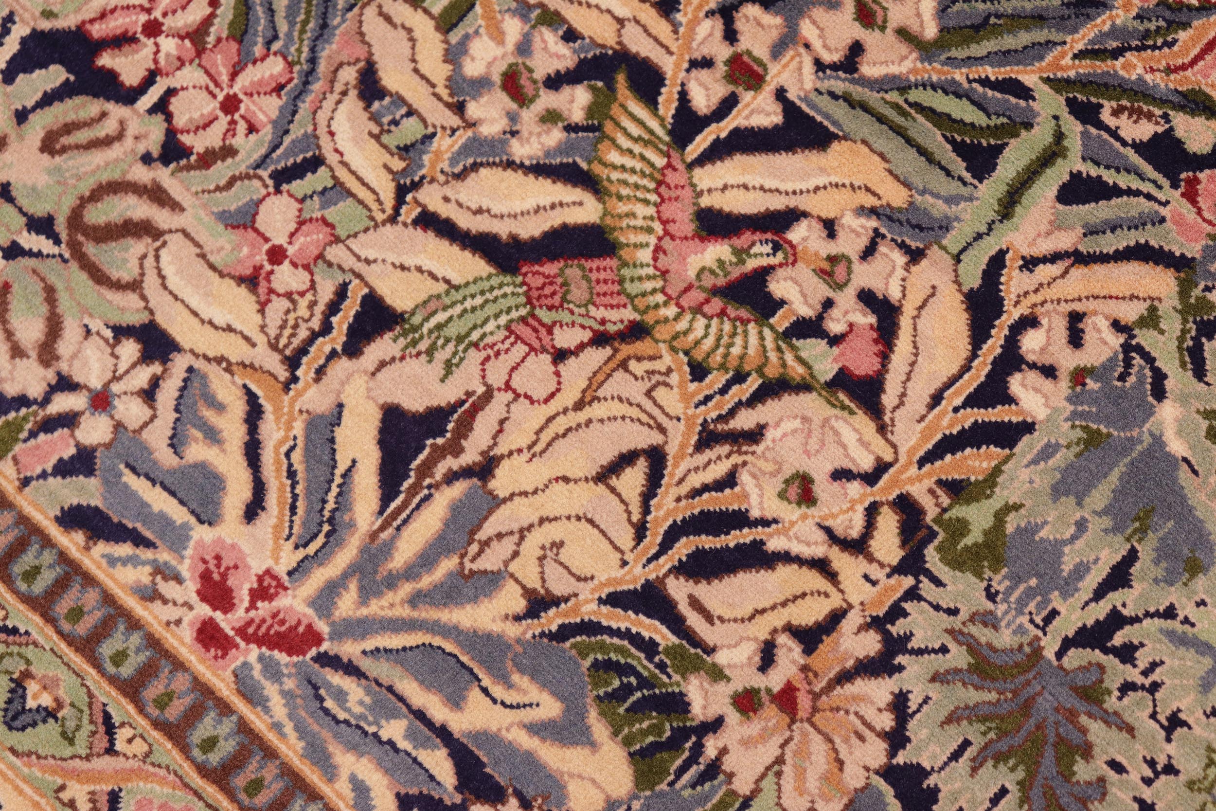 handmade Traditional Inkalab Blue Gold Hand Knotted RECTANGLE 100% WOOL area rug 8x10