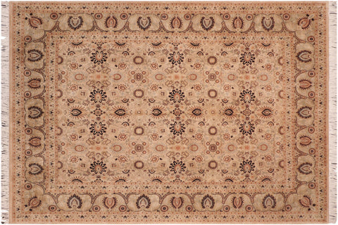 handmade Transitional New Asif Beige Green Hand Knotted RECTANGLE 100% WOOL area rug 8x10
