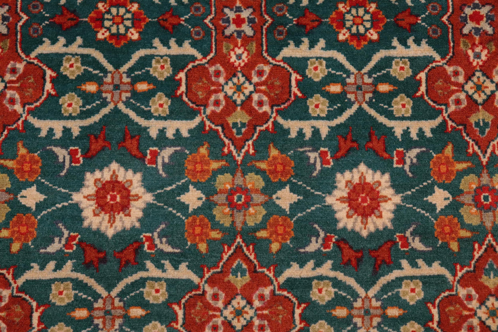 handmade Transitional  Green Rust Hand Knotted RECTANGLE 100% WOOL area rug 8x10