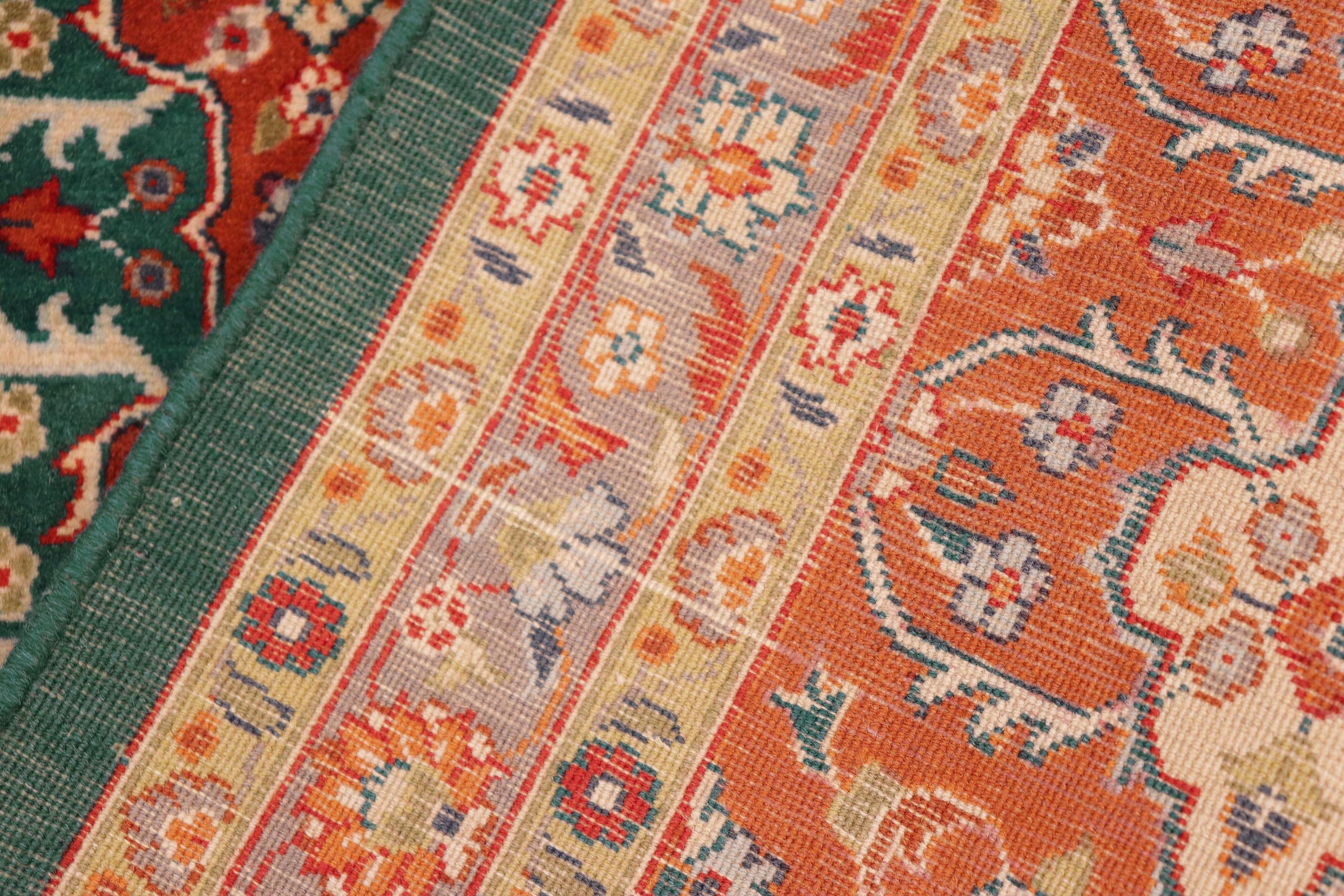 handmade Transitional  Green Rust Hand Knotted RECTANGLE 100% WOOL area rug 8x10