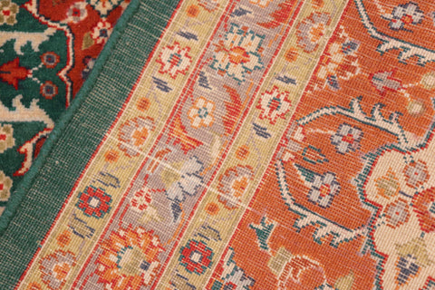 handmade Transitional  Green Rust Hand Knotted RECTANGLE 100% WOOL area rug 8x10