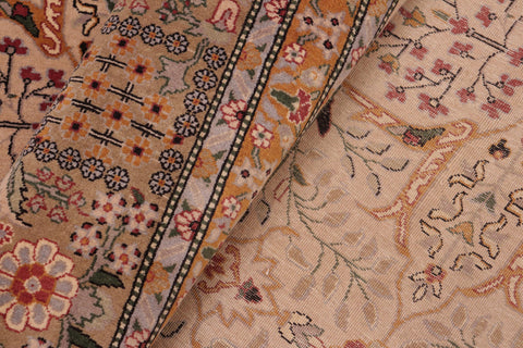 Tabriz Pak-Persian Karan Tan/Green Wool Rug - 8'3'' x 10'3''