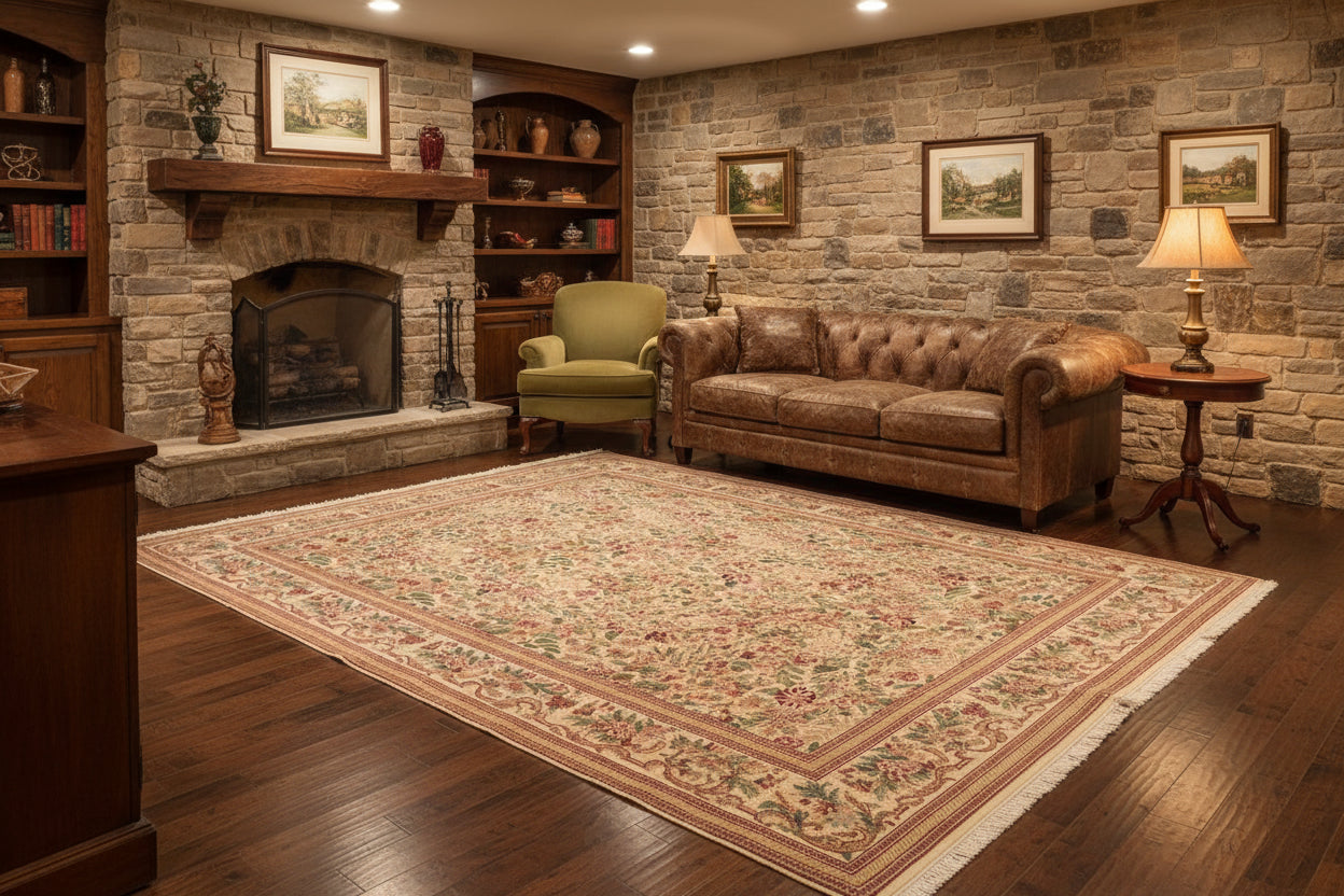 handmade Transitional David Beige Gold Hand Knotted RECTANGLE 100% WOOL area rug 8x10