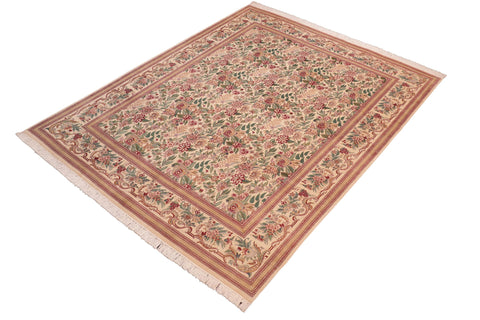 handmade Transitional David Beige Gold Hand Knotted RECTANGLE 100% WOOL area rug 8x10
