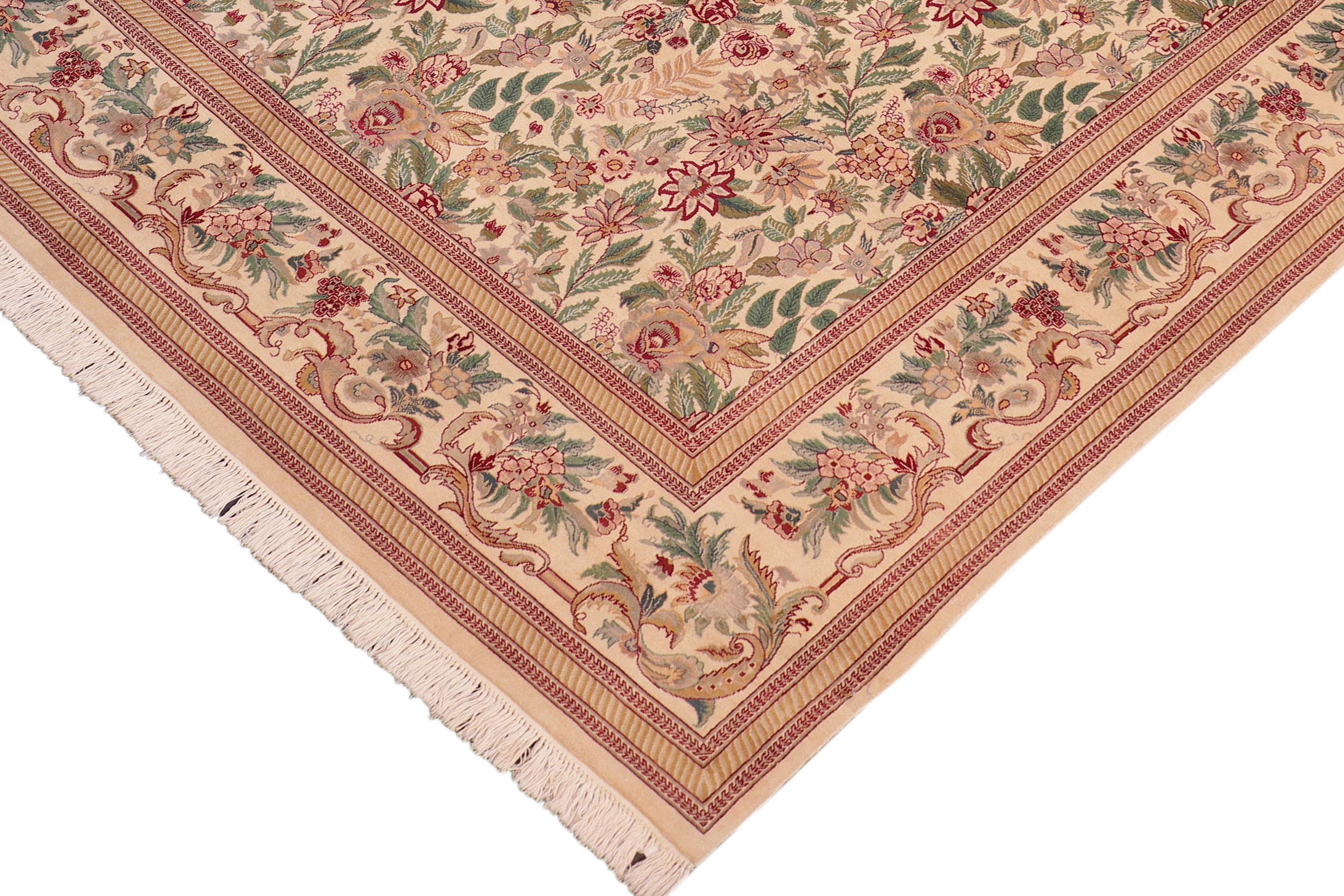 handmade Transitional David Beige Gold Hand Knotted RECTANGLE 100% WOOL area rug 8x10
