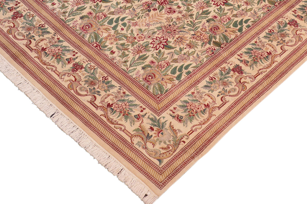 handmade Transitional David Beige Gold Hand Knotted RECTANGLE 100% WOOL area rug 8x10