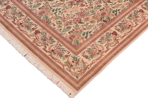 handmade Transitional David Beige Gold Hand Knotted RECTANGLE 100% WOOL area rug 8x10