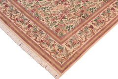 handmade Transitional David Beige Gold Hand Knotted RECTANGLE 100% WOOL area rug 8x10