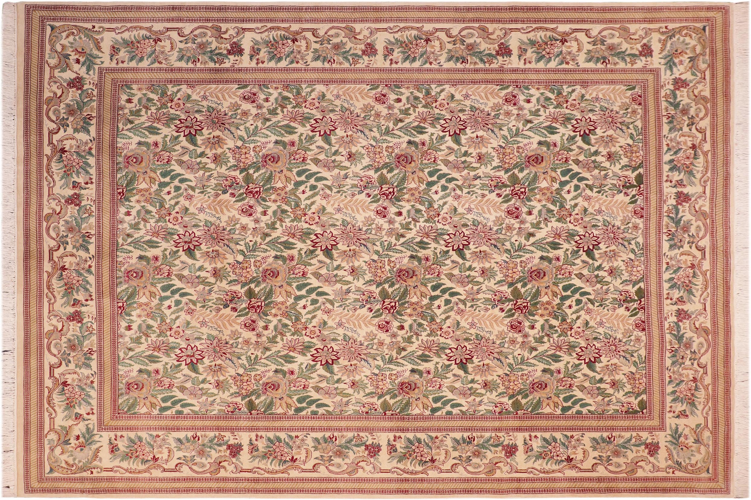 handmade Transitional David Beige Gold Hand Knotted RECTANGLE 100% WOOL area rug 8x10