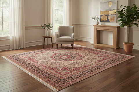 handmade Traditional B/2 Tan Blue Hand Knotted RECTANGLE 100% WOOL area rug 8x10