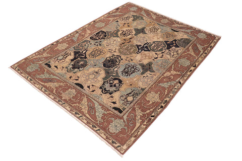 handmade Transitional Kafkaz Blue Brown Hand Knotted RECTANGLE 100% WOOL area rug 6' x 9'