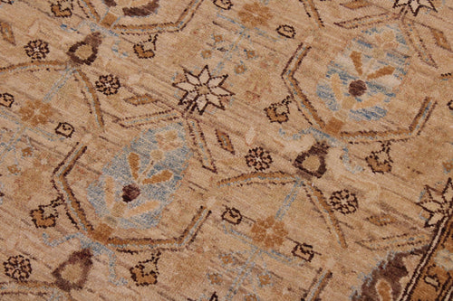 handmade Transitional Kafkaz Tan Brown Hand Knotted RECTANGLE 100% WOOL area rug 6' x 10'