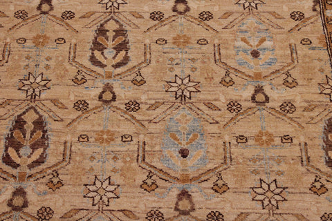handmade Transitional Kafkaz Tan Brown Hand Knotted RECTANGLE 100% WOOL area rug 6' x 10'