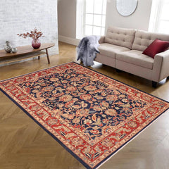 handmade Traditional Kafkaz Blue Red Hand Knotted RECTANGLE 100% WOOL area rug 6 x 9