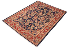 handmade Traditional Kafkaz Blue Red Hand Knotted RECTANGLE 100% WOOL area rug 6 x 9