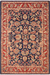 handmade Traditional Kafkaz Blue Red Hand Knotted RECTANGLE 100% WOOL area rug 6 x 9