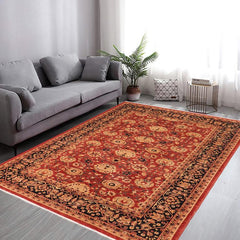 handmade Traditional Kafkaz Rust Blue Hand Knotted RECTANGLE 100% WOOL area rug 6 x 9