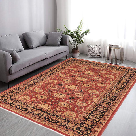 handmade Transitional Kafkaz Rust Blue Hand Knotted RECTANGLE 100% WOOL area rug 6' x 9'