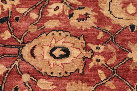 handmade Transitional Kafkaz Rust Blue Hand Knotted RECTANGLE 100% WOOL area rug 6' x 9'