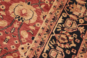 handmade Transitional Kafkaz Rust Blue Hand Knotted RECTANGLE 100% WOOL area rug 6' x 9'