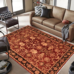 handmade Traditional Kafkaz Red Black Hand Knotted RECTANGLE 100% WOOL area rug 6 x 9