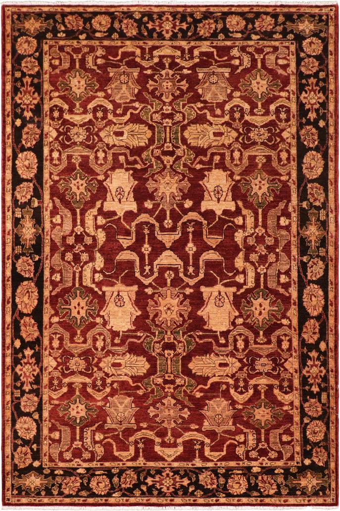 handmade Traditional Kafkaz Red Black Hand Knotted RECTANGLE 100% WOOL area rug 6 x 9