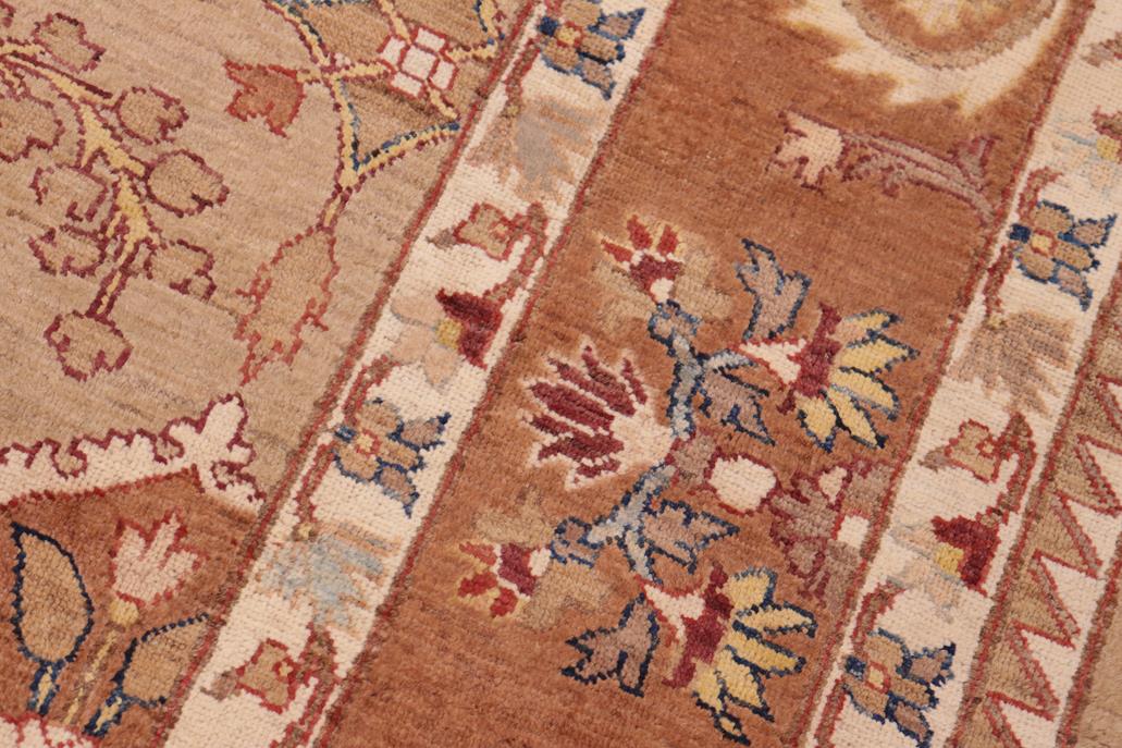 handmade Traditional Kafkaz Tan Brown Hand Knotted RECTANGLE 100% WOOL area rug 6 x 9