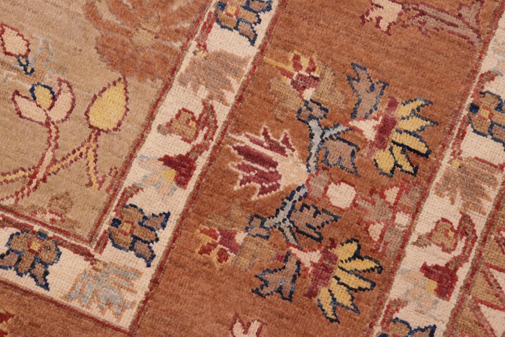 handmade Traditional Kafkaz Tan Brown Hand Knotted RECTANGLE 100% WOOL area rug 6 x 9