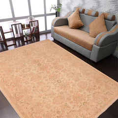 handmade Transitional Kafkaz Beige Tan Hand Knotted RECTANGLE 100% WOOL area rug 6 x 9