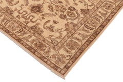 handmade Traditional Kafkaz Beige Brown Hand Knotted RECTANGLE 100% WOOL area rug 6 x 9
