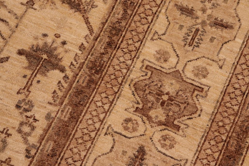 handmade Transitional Kafkaz Beige Brown Hand Knotted RECTANGLE 100% WOOL area rug 6 x 9