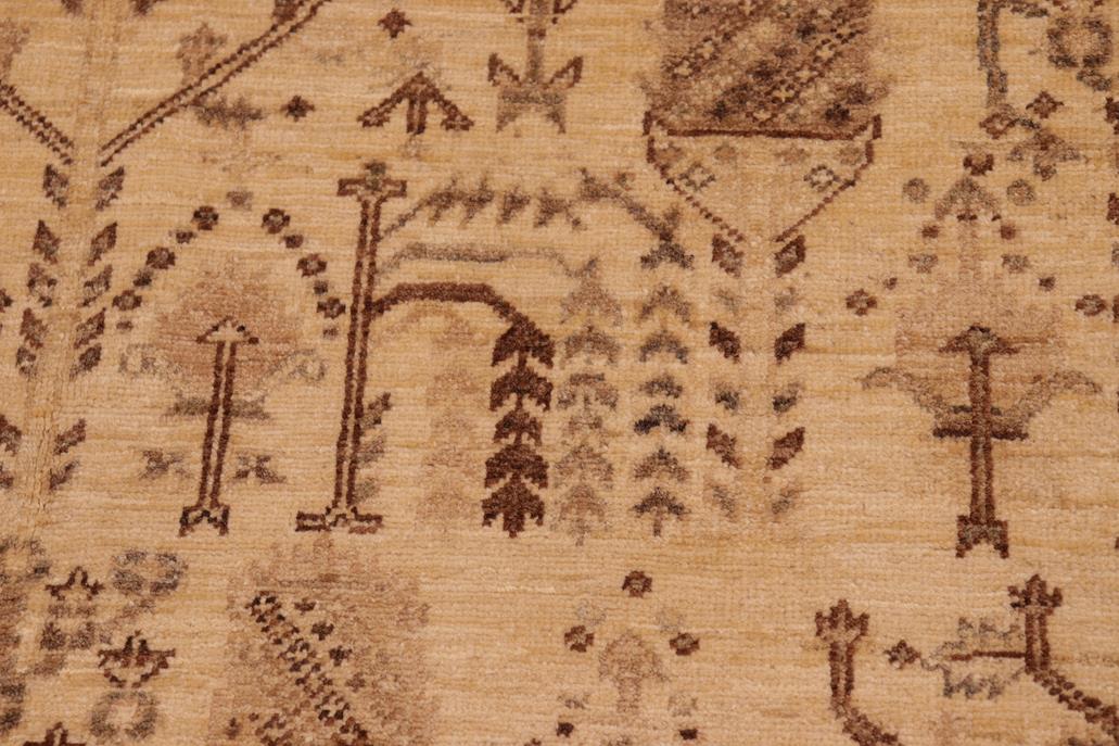 handmade Transitional Kafkaz Beige Brown Hand Knotted RECTANGLE 100% WOOL area rug 6 x 9