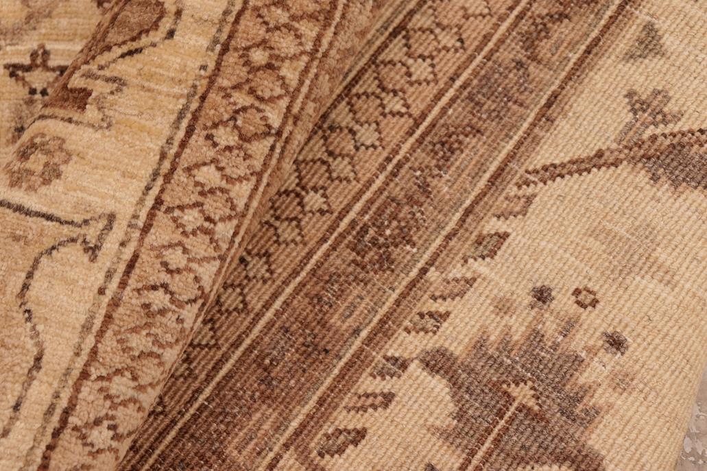 handmade Transitional Kafkaz Beige Brown Hand Knotted RECTANGLE 100% WOOL area rug 6 x 9