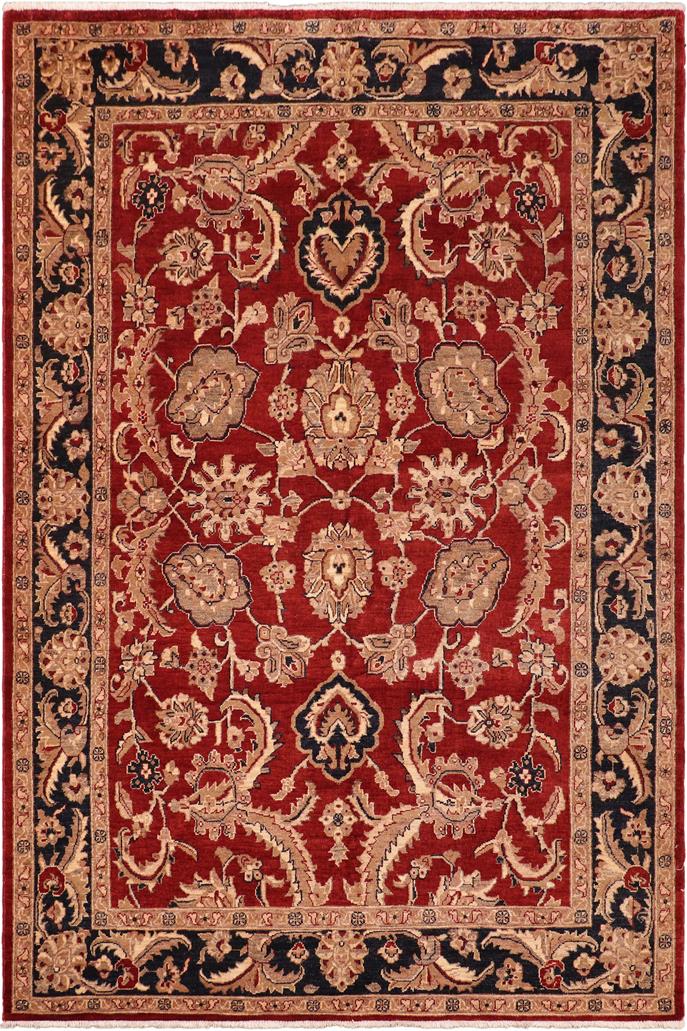 handmade Traditional Kafkaz Red Blue Hand Knotted RECTANGLE 100% WOOL area rug 6 x 9