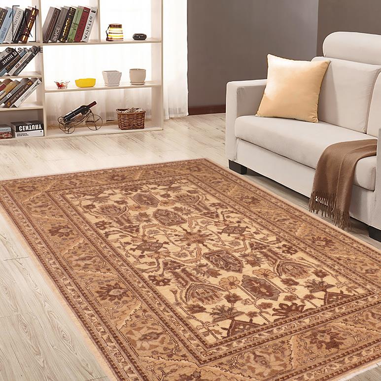 handmade Traditional Kafkaz Beige Brown Hand Knotted RECTANGLE 100% WOOL area rug 6 x 9